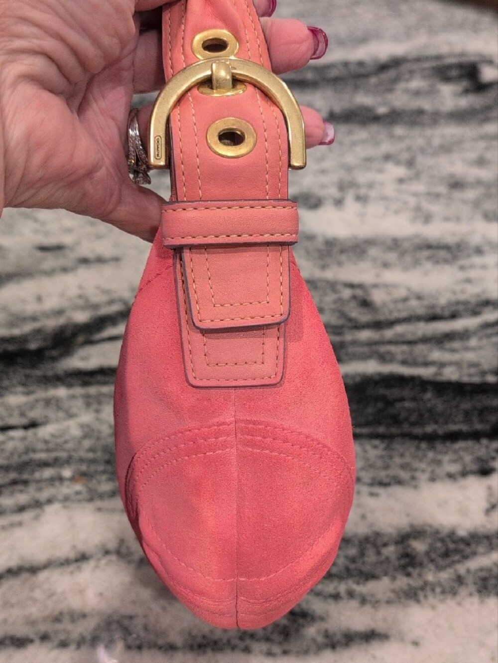 Coach Mini Soho Suede Hobo Shoulder Bag - VINTAGE - Picture 5 of 9